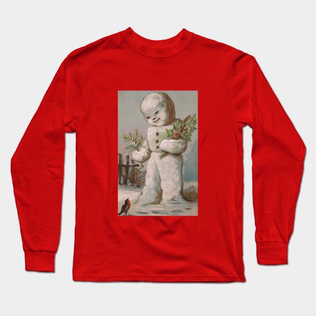 Creepy Snowboy Feeds Poison Berries to a Bird Long Sleeve T-Shirt by Star Scrunch